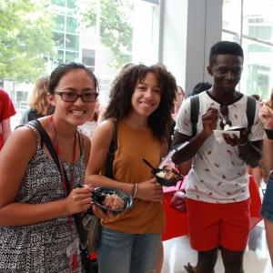 Students at ice cream social