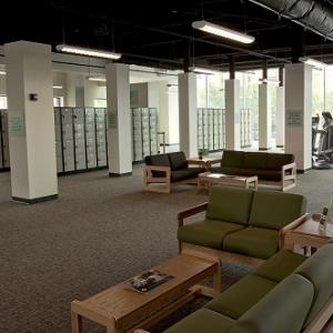 Couches and lockers in the TUF Lobby
