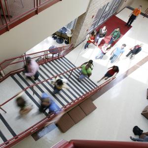 A view of the Ambler Campus Learning Center steps.