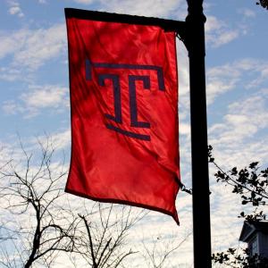 The Temple T flag at Temple Ambler.