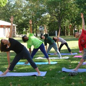 Yoga on the Lawn at Temple Ambler.