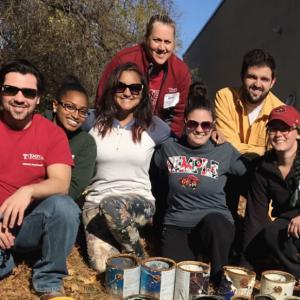 Temple Ambler Campus Alumni take part in a community service project with Habitat for Humanity.