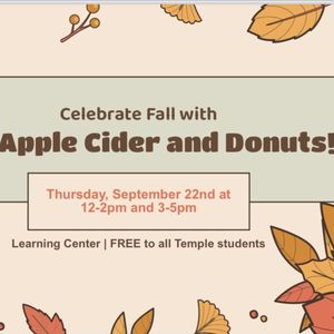 Socialize with hot apple cider and donuts!