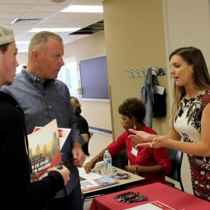 Student learn about jobs on campus at Temple Ambler.