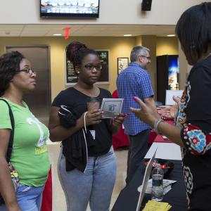 Visitors learn about Temple University Ambler at Transfer Decision Day.