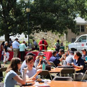 Students enjoy a fun day at the Ambler Campus Barbeque.