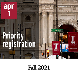 April 1 - Priority Registration Begins - Fall 2021