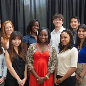 Students posing at a Student Leadership award ceremony