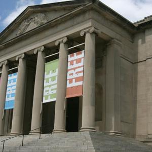 Baltimore Museum of Art with "Free" banners