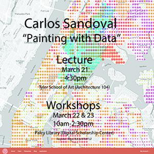 Flyer for lecture with map background