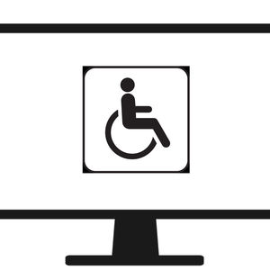 handicap sign on a computer screen