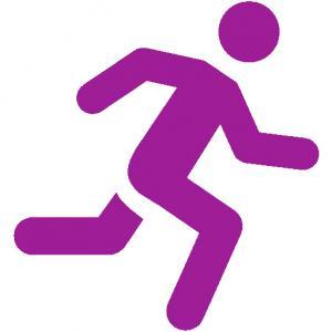 purple running man