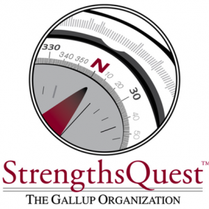 The StrengthsQuest compass pointing north with the words "StrengthsQuest" under it. 
