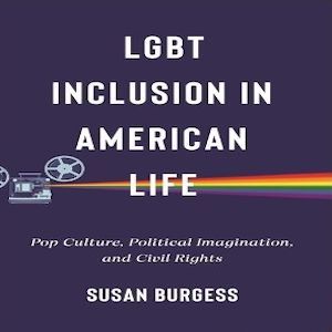 image of Susan's book cover in purple with a rainbow going across from a movie reel 