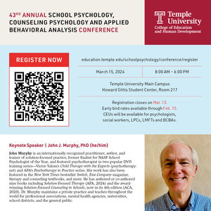 43rd Annual School Psychology, Counseling Psychology and Applied Behavior Analysis Conference