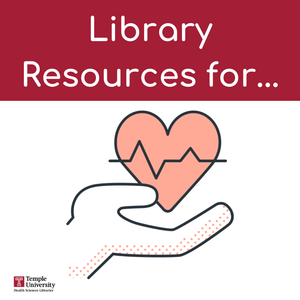 Library resources for nursing heart icon