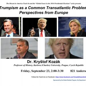 Sept. 23 Teach-in: Trumpism as a Common Transatlantic Problem: Perspectives from Europe