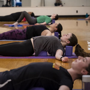 People in a yoga pose