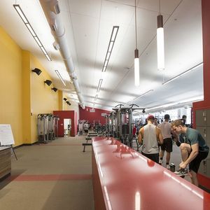 A photo of the entrance of the Aramark STAR Complex, Weight Room