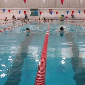 Swimmers completing laps in Pearson and McGonigle Halls Pool 30.