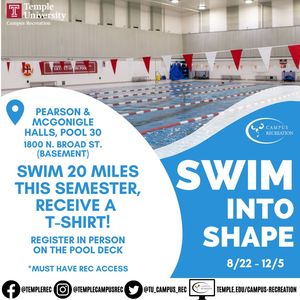 Swim into Shape Program starting August 22nd ending December 31st. 