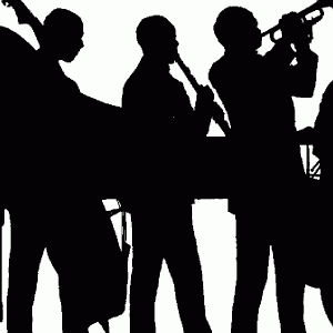 silhouette of a jazz band