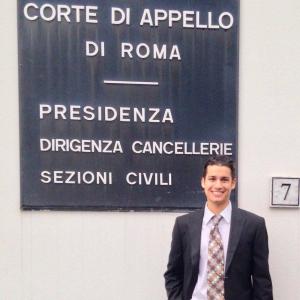 Program alumnus Keegan Boyle at his internship in Rome